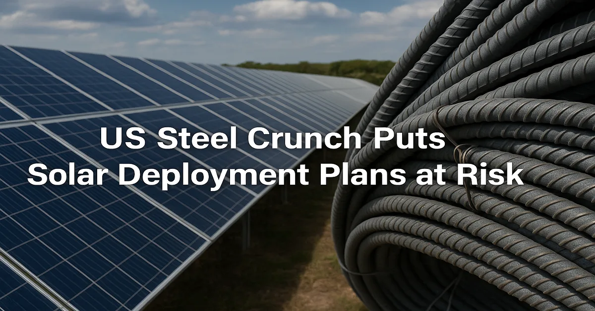 US steel crunch puts solar deployment plans at risk as shortages and high prices delay renewable energy projects across the country