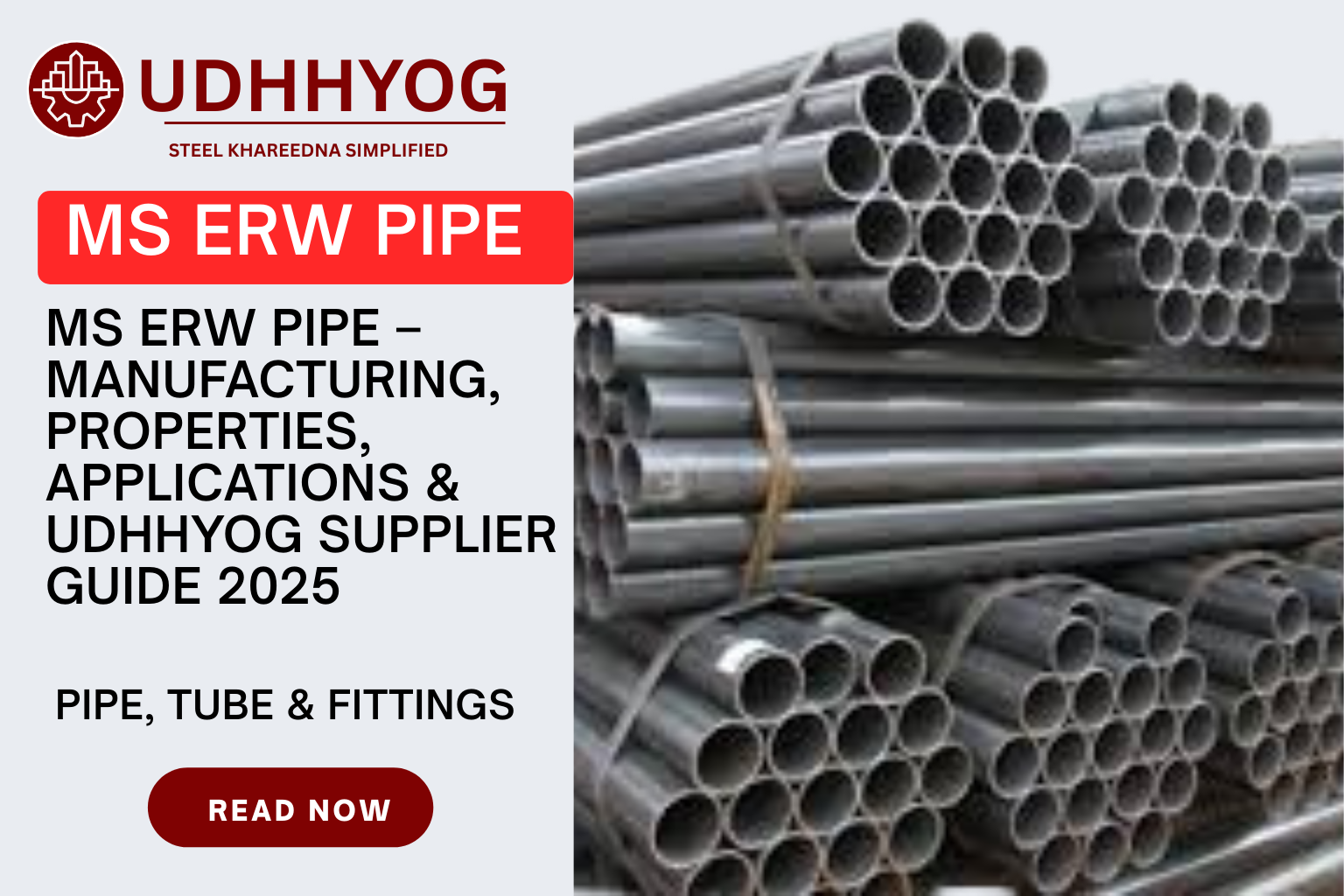 MS ERW Pipe – Mild Steel Electric Resistance Welded Pipes for construction and industrial use