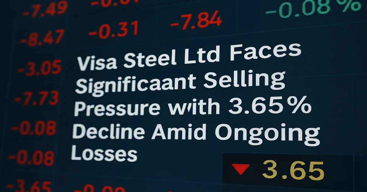 Visa Steel Ltd stock faces significant selling pressure with a 3.65% decline amid ongoing financial losses and weak investor sentiment