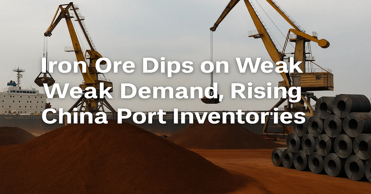 Iron ore prices dip due to weak steel demand and rising port inventories in China, reflecting global steel sector slowdown