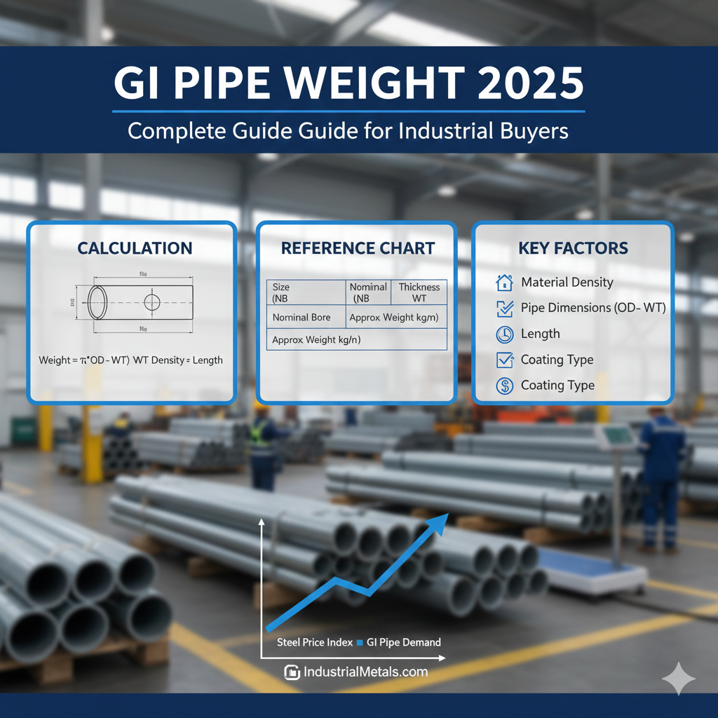 Infographic on galvanized iron pipe weight: uses, benefits (corrosion resistance, durability), and selection tips (size, coating thickness).